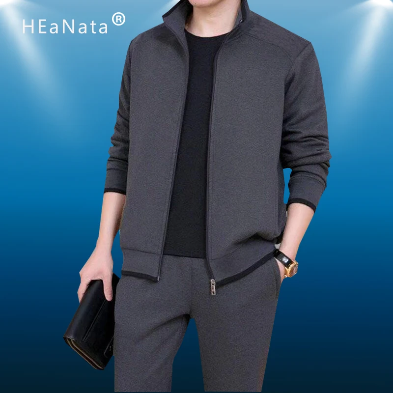 

New Men 2 Pieces Sportswear Suit Gyms Sports Running Set Spring Jacket Sweatpants Tracksuits Fashion Jogging Mens Clothing