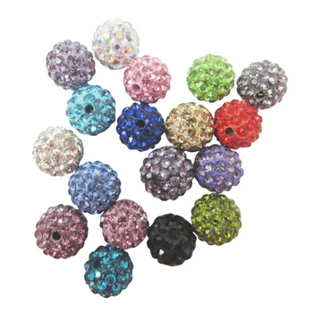 

100Pcs/Lot 10mm Disco Acryl Bead mixed Gradient Change Colorful Crystal Shamballa Beads