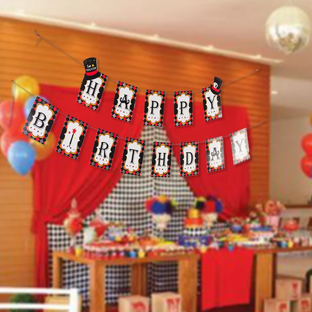 Casino Magician Themed Party Poker Logo Photo Props Birthday Magic Show Las Vegas Party Decorations Balloons Banner