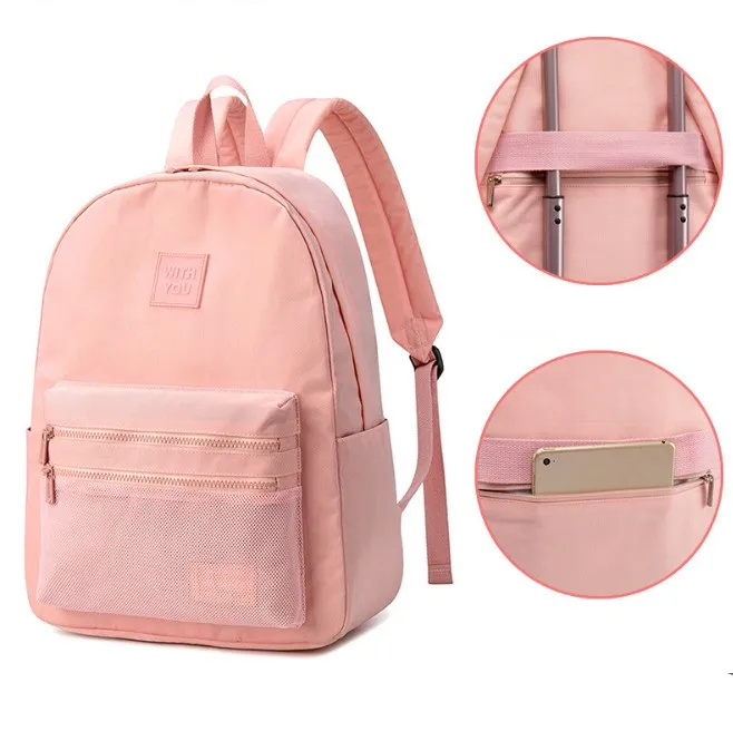 Pink Large Модный молодежный рюкзак повседневный холщовый рюкзак унисекс большой емкости планшет сумка для студента художественный тренд рюкзак W-9260 - Цвет: Pink Large