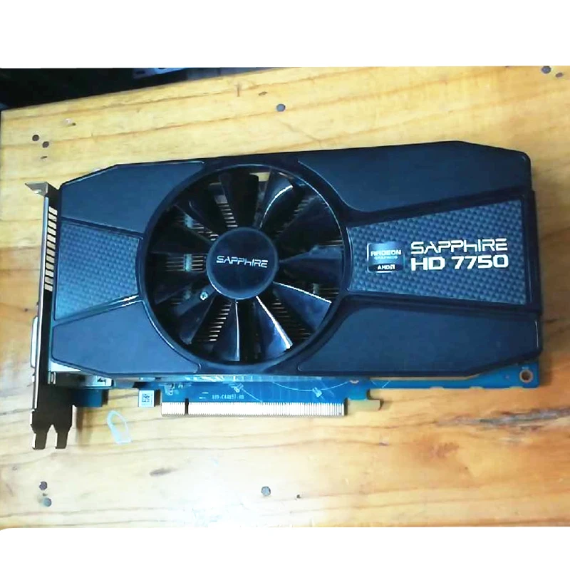 SAPPHIRE Radeon HD 7750 1 ГБ видеокарты GPU AMD HD7750 1 ГБ GDDR5 видеокарты с графическим экраном PC Компьютерная карта игры HDMI PCI-E X16 б/у