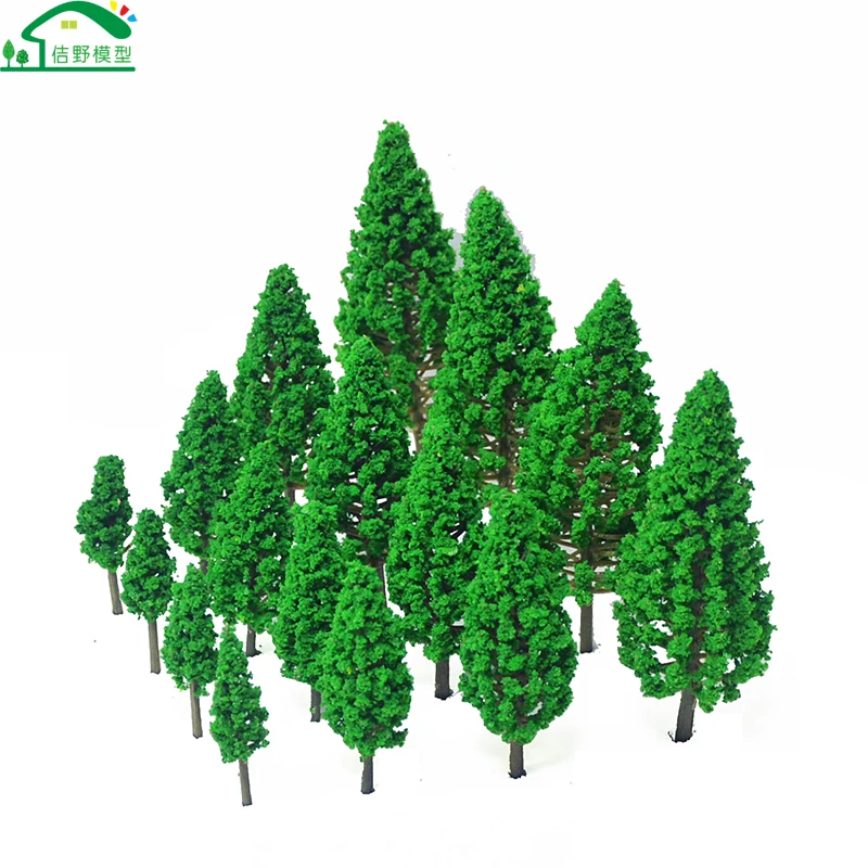 20 pces cenário verde paisagem modelo pouco cedro miniatura pinheiros modelo para trem ferroviário acessórios layout materiais árvore