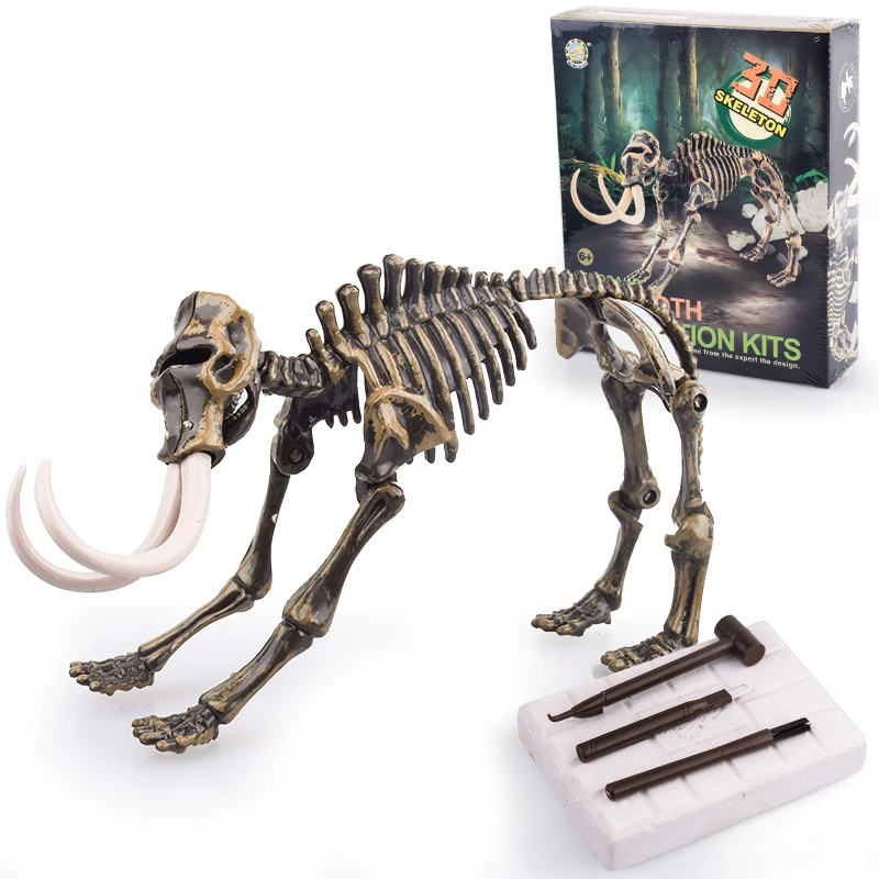Археология игрушки в виде ископаемых животных динозавра комплект науки копать ископаемого игра собирает Т-Рекс Стегозавр Трицератопс Мамонт модель скелета