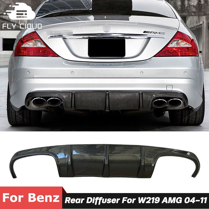 Carbon Fiber Material Rear Bumper Lip Spoiler Diffuser For Mercedes