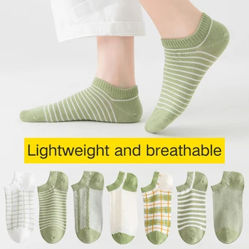 

summer New Thin cotton women's socks Absorb sweat Breathable lovey ship socks non-slip Anti-Odor small fresh socks women 5 Pairs
