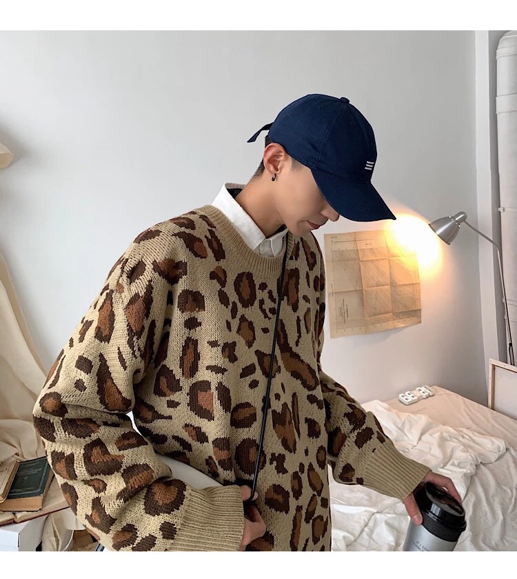 Winter Men's In Warm Cashmere Clothes Coats Camouflage Woolen Sweaters Round Neck Pullover Casual Male Knitting Size M-2XL