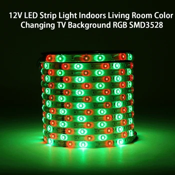

5 Meters/Roll 12V LED Strip Light SMD 3528 Color Changing Remote Control RGB Strip Light for Indoor Living Room Background Decor