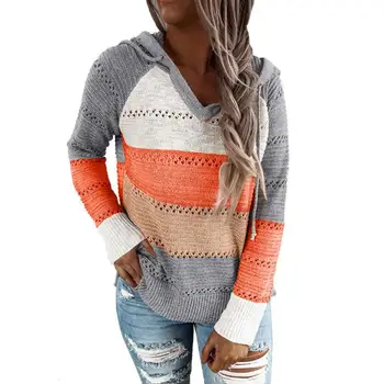 

Hollow Out Knitted V Neck Drawstring Sweater