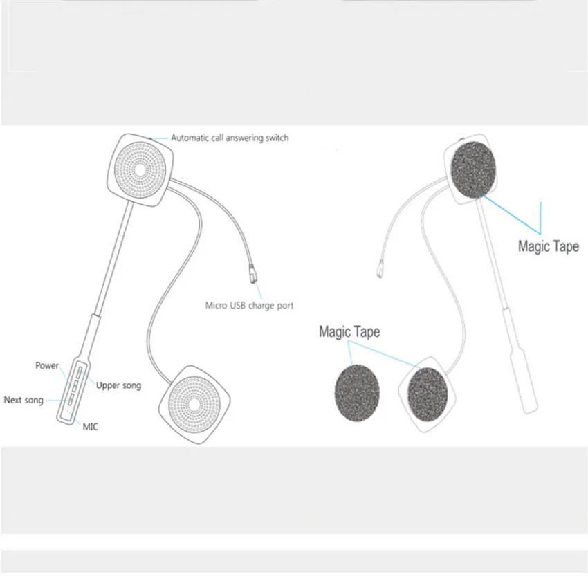Motorcycle Helmet Headset Bluetooth 4.2 EDR Motorbike Handsfree Wireless Headphone For Music GPS Intercome Style Motor Speakers