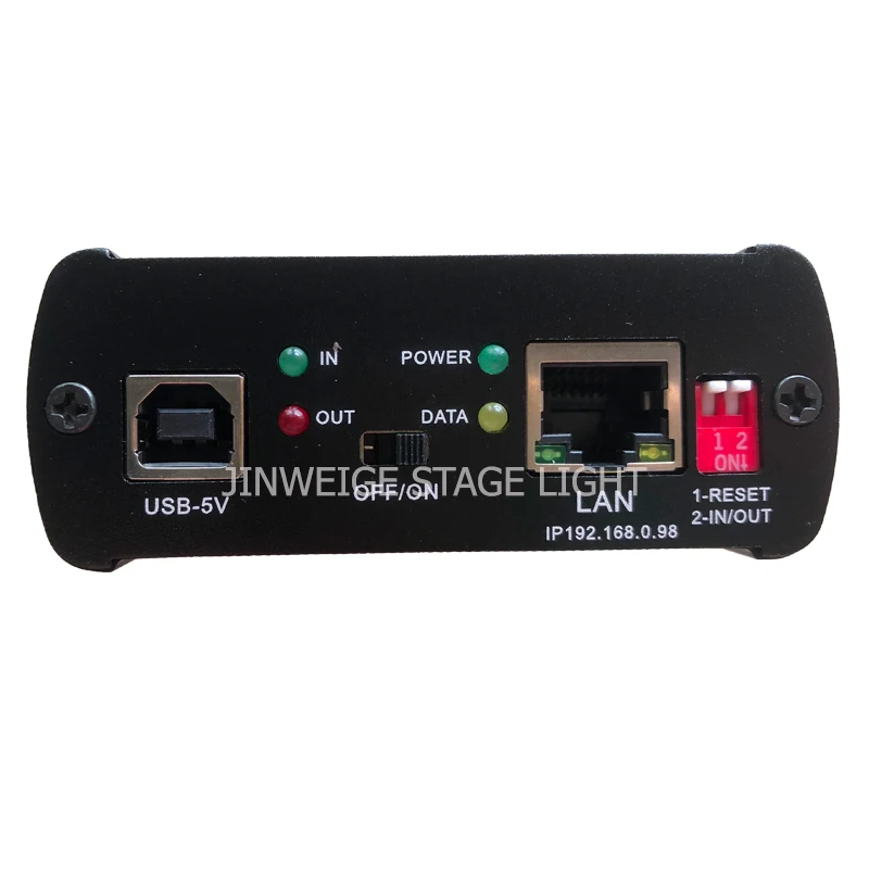 DMX для конвертер DMX; 1 x Ethernet вход переменного тока, 2 x выход DMX; 1024DMX каналов, совместимый с матрица и GrandMA2 на программное обеспечения для подключения к компьютеру