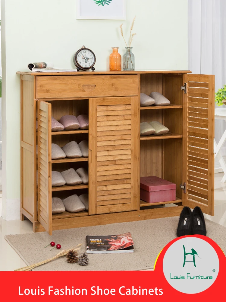 

Louis Fashion Shoe Cabinets A Simple Bamboo Wood Simple Modern Multifunctional Hall Containing Living Room