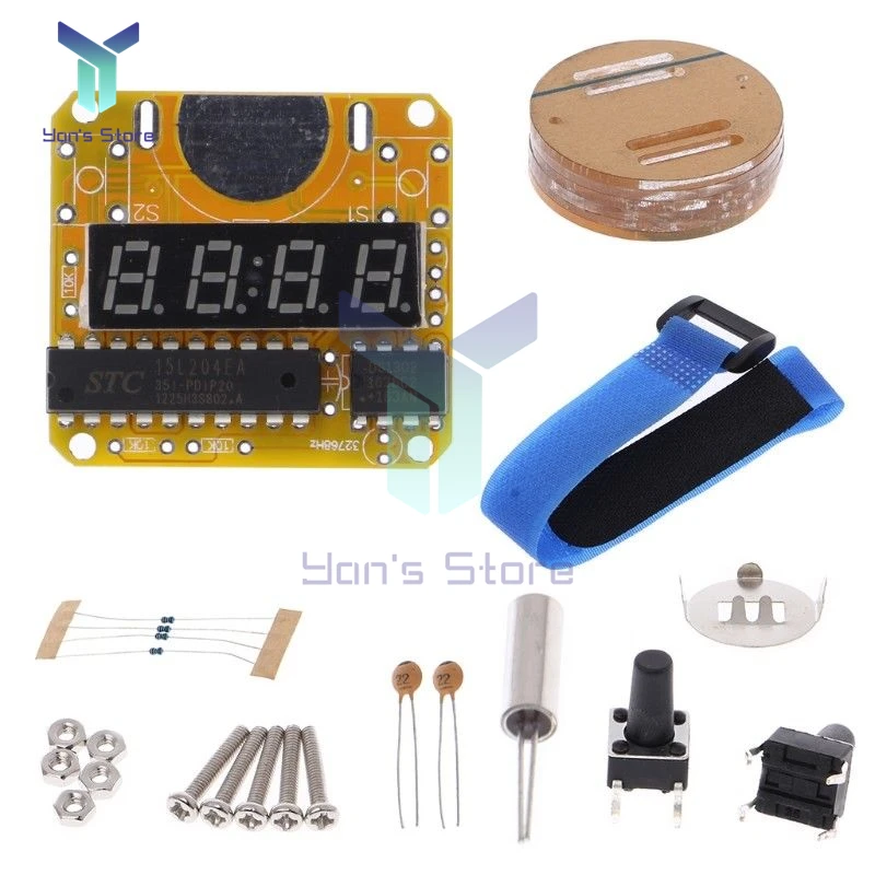 Digital Watch Electronic Clock DIY Kit Single-chip LED Digital Electronic Watches Clock Module LED With Transparent Cover lcd digital clock,digital desk clock,digital clock,digital table clock