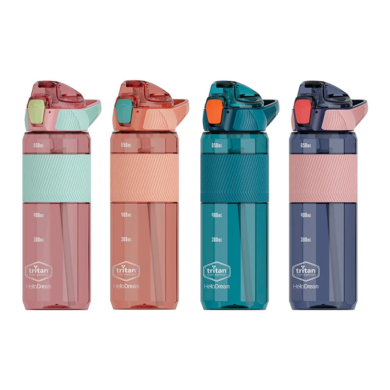 Sports Water Bottle Sports Bottle Water Bottle Shaker Bottle 750ml Tritan Material Water Bottle With Straw Eco-Friendly Durable Gym Fitness Outdoor Sport Shaker Drink Bottle