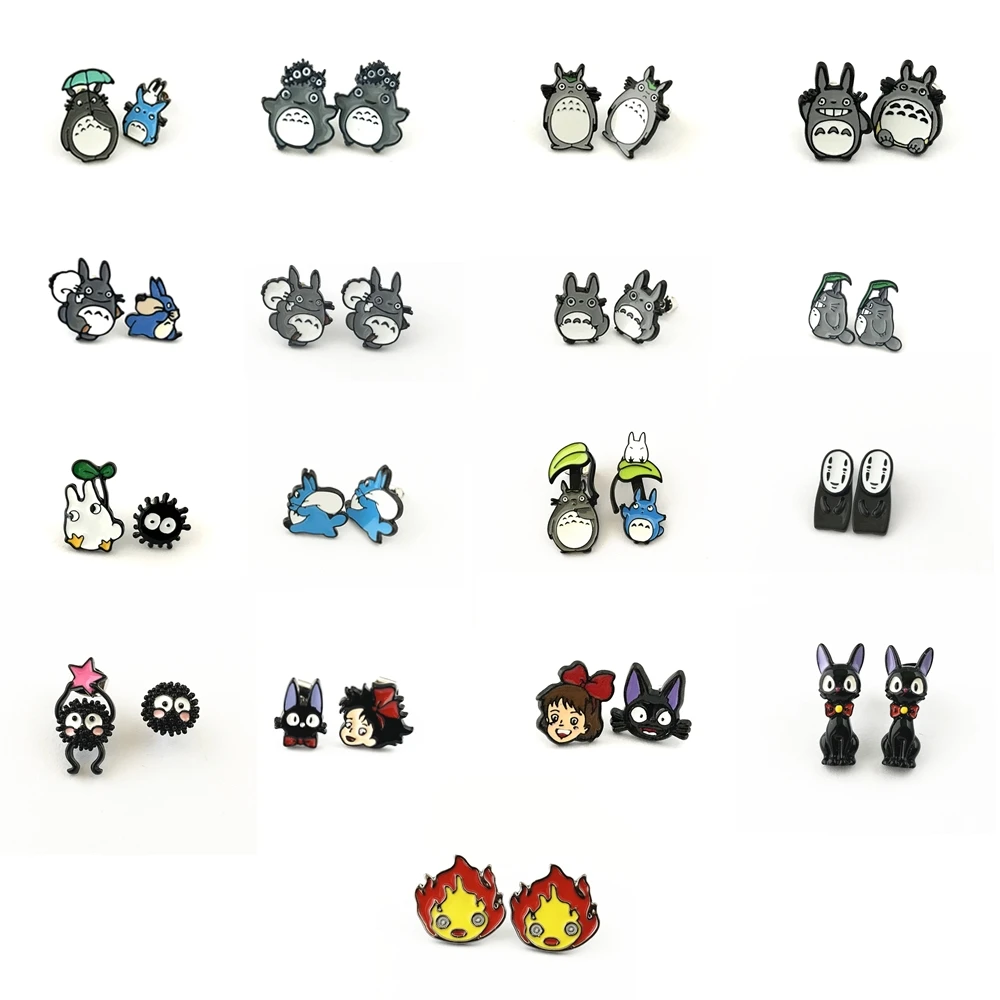 Metal Stud Earrings Anime Man Earring Metal Ear Studs Stud