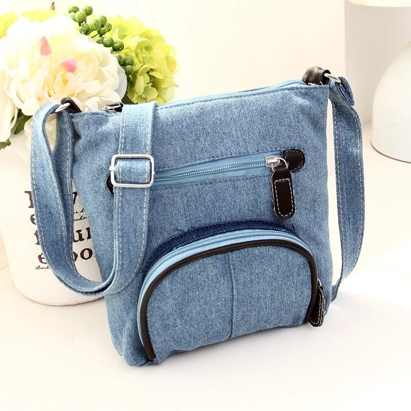 Ladies Denim Shoulder Bag Casual All match Fashion Adjustable Shoulder