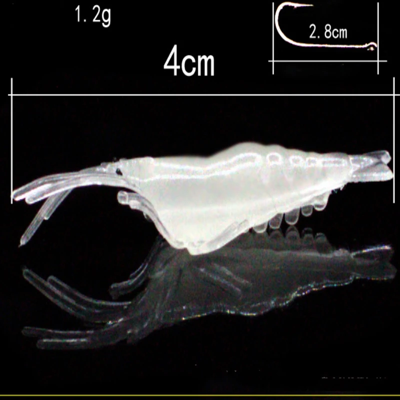 10* светящиеся искусственные, Силиконовые Рыболовные Приманки-креветки, Приманка Мягкая приманка в виде креветки, приманка насекомые, имитация, светящийся крючок для кренкбейта