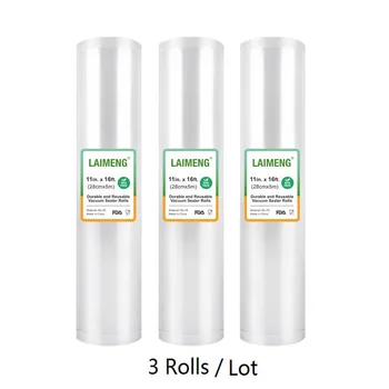 

YUMYTH 3 Rolls Food Grade Vacuum Bags Rolls BPA-Free Vacuum Sealer Packing Plastic Storage Bags Kitchen Cooking Sous Vide Bags