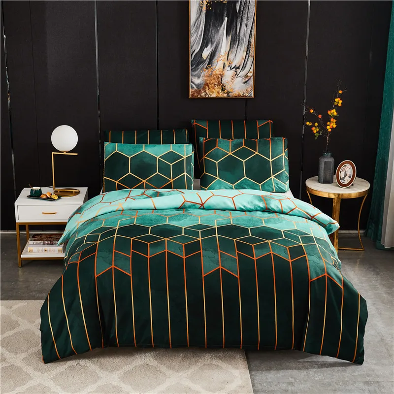 

(No Sheet) Geometric Duvet Cover Comforter Bedding Queen King Bed Linens