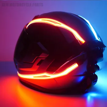 

4 PCS Motorcycle Helmet Light Strip Waterproof LED EL Cold Light Night Riding Signal Luminous Modified Light Helmet Sticker