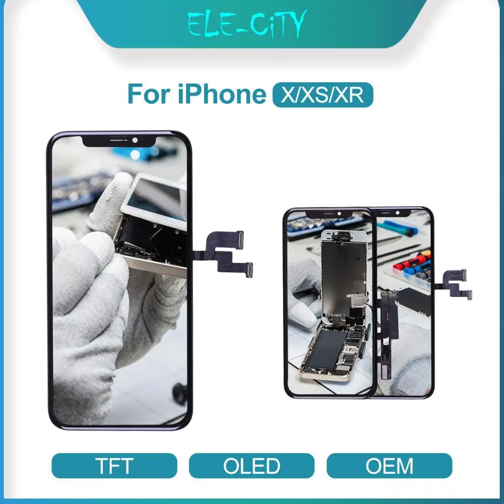 

For iPhone X XR XS OEM LCD Touch Screen Flexible OLED Super AMOLED Display Digitizer Assembly Replacement Parts Black&White