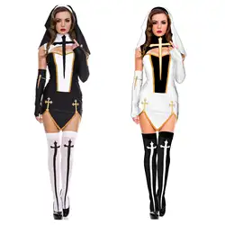 20,19 миллионов одежда на Хэллоуин Amazon новый стиль сексуальный крест-католические Nuns одежда для выступлений крест-кайма