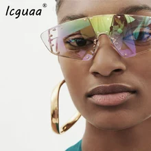 Негабаритные без оправы женские солнцезащитные очки в стиле стимпанк винтажные Роскошные брендовые Модные мужские солнцезащитные очки Gafas очки UV400