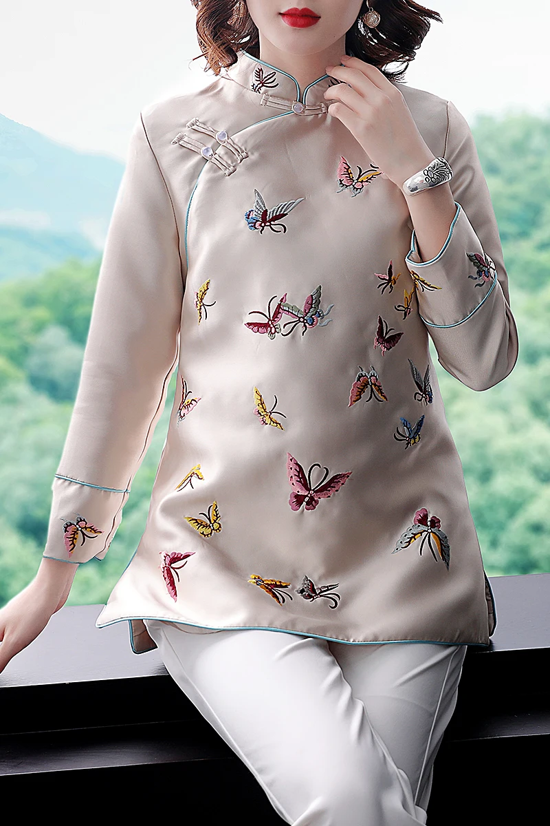 2021 Китайский традиционный Топ вышивка Тан костюм женские куртки Китай mujer cheongsam