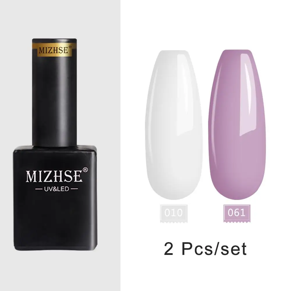 E-010-061 MIZHSE 15 мл 2 шт./компл. Чистый гель для ногтей с блестками Польский Комплект Стекло бутылка красное вино Гибридный Цвет серии Блестки био-Гели Soak Off УФ гель-Лаки - Цвет: E-010-061