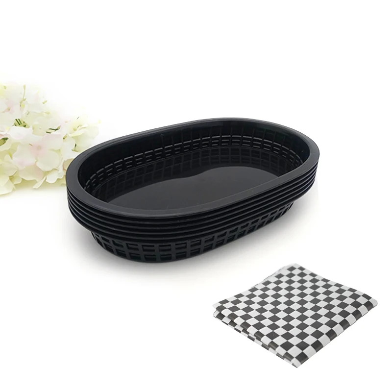 Large fast food basket with wax paper  (2)