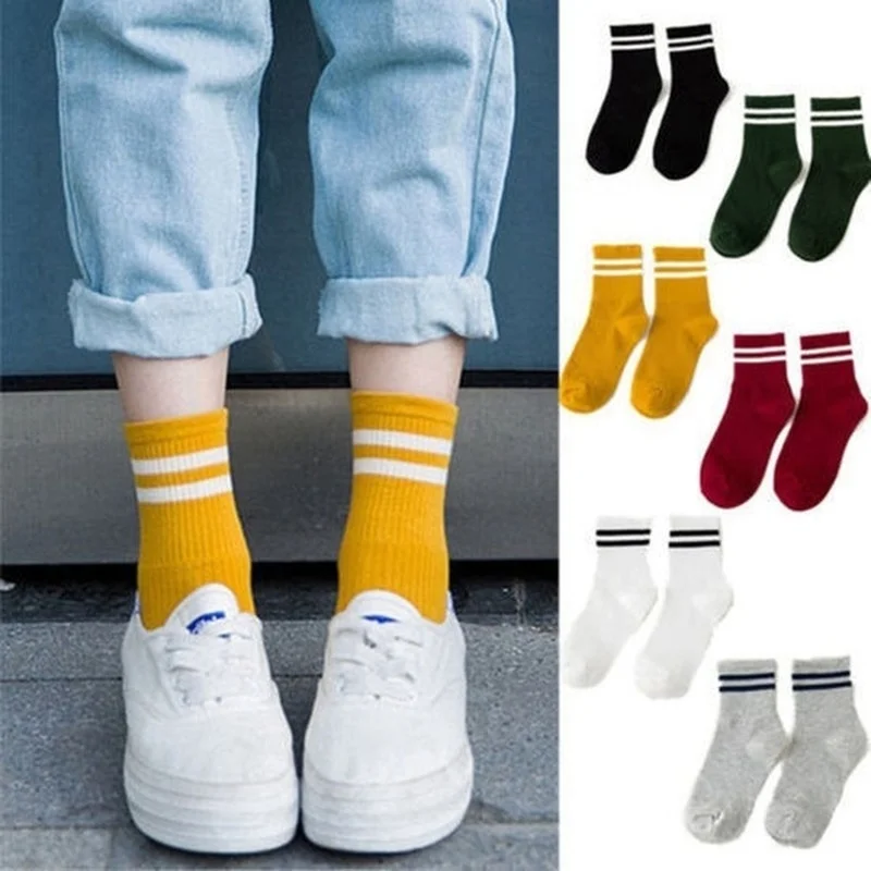 

Cotton Blend Ankle Striped Socks Women Girls Sport Casual Sock Hosiery Soft Short Socks 1 Pair for Spring Summer Autumn