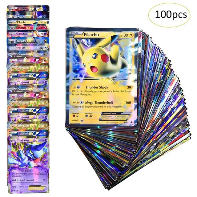 100pcs/Box For Pokemon GX Cards Vmax English Shining Trading Collectible Game Card Booster Box Spanish Kid Battle Game Toys Gift 1