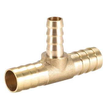 

uxcell 12X8X12mm Brass Hose Reducer Barb Fitting Tee T-Shaped 3 Way Barbed Connector Air Water Fuel Gas for air, water, fuel