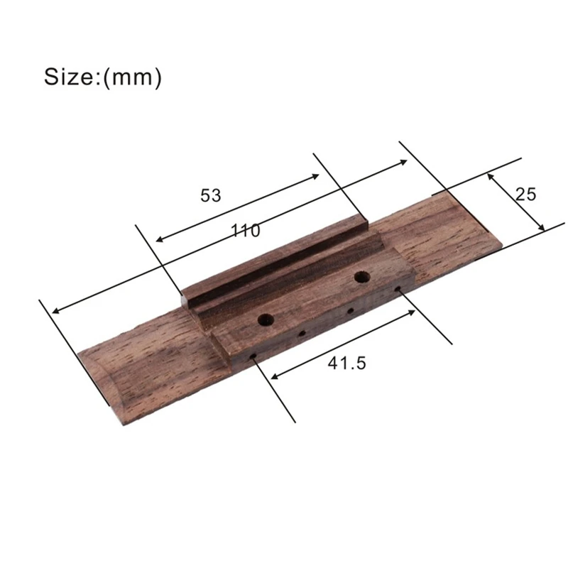 

5Pcs Ukulele Rosewood Bridge Slotted for 4 String Ukulele 110x25x53mm Ukulele Parts