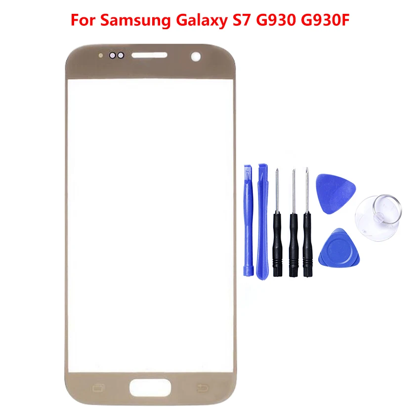 Replacement Front Touch Screen Panel Outer Glass Lens For Samsung Galaxy S7 G930 SM-G930L/M/D SM G930F - Цвет: gold