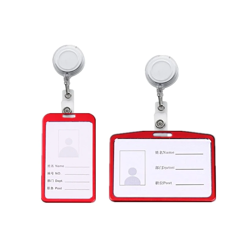 Retractable Pull Key Ring ID Badge Lanyard Name Tag Card Holder