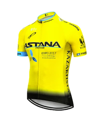 Cycling jersey Команда Астана белая одежда для велоспорта Джерси Ropa мужские летние профессиональные майки для велоспорта гелевые велосипедные шорты - Цвет: Cycling jersey