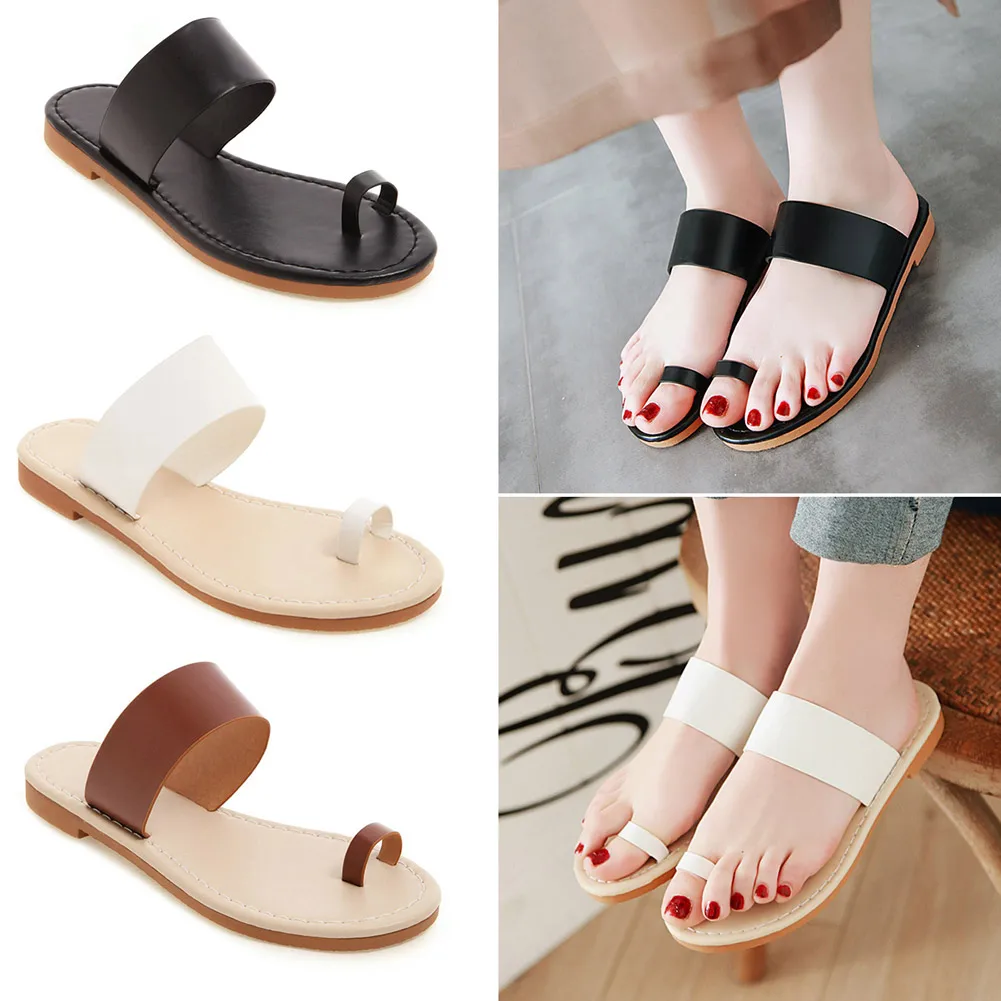 

Hot Selling Women Flats Flip Flops Open Toe Simple Breathable Casual Sandals for Summer -B5