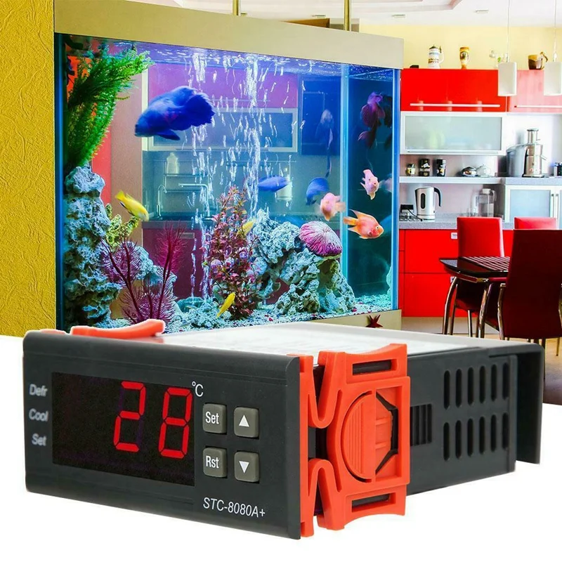 STC-8080A 110-220V Универсальный регулятор температуры Термостат аквариумный датчик