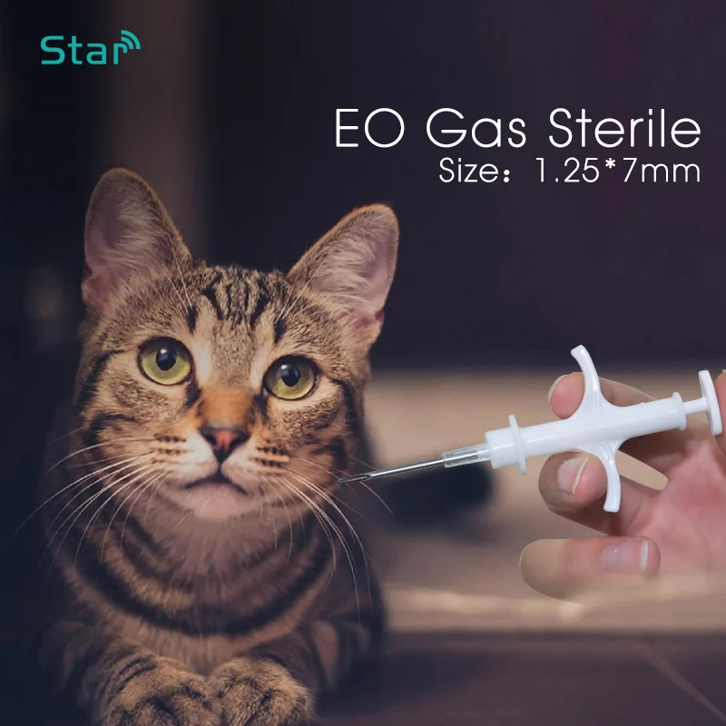 10pcs ISO11784/5 134.2KHz rfid Transponder syringe FDX-B rfid injector with 1.25*7mm microchip for pets animal chip injection