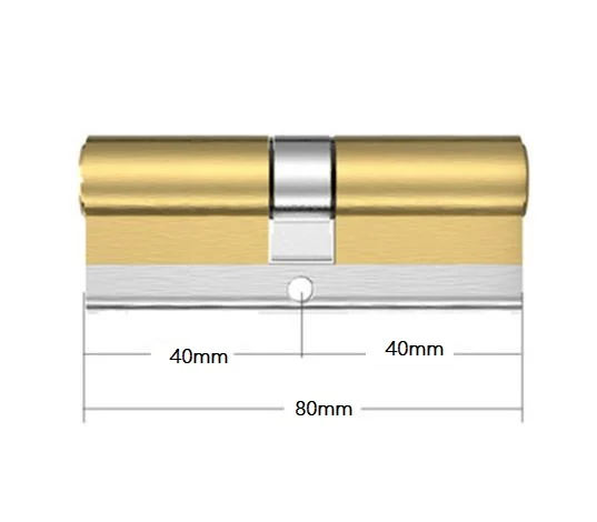 Латунный цилиндр, верхний цилиндр замка безопасности двери, класс C, противоугонная - Цвет: 80-M