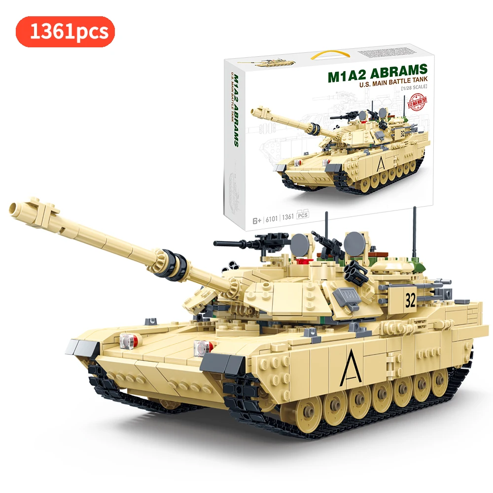 Основной боевой танк M1A2 Abrams Военный армейские Минифигурки оружие пистолеты
