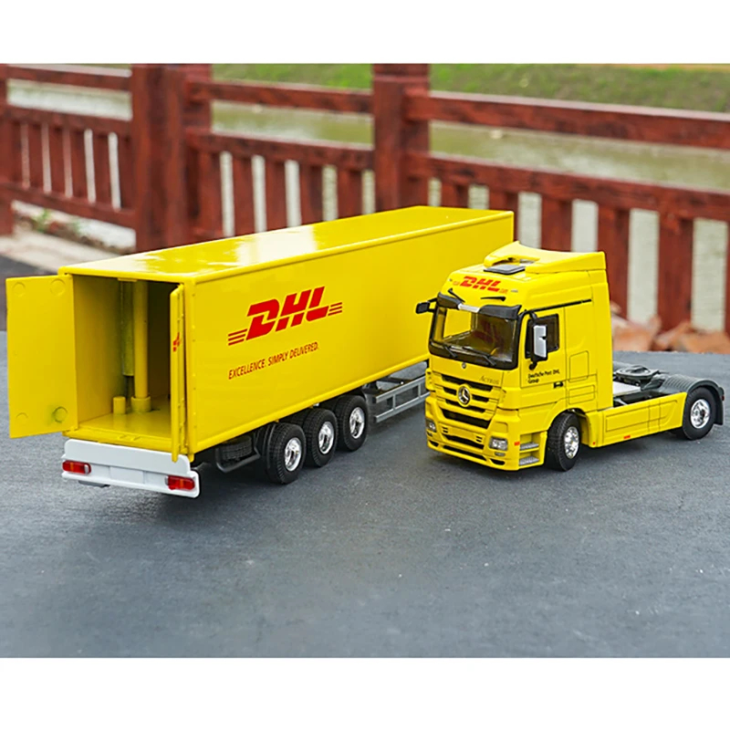 1:50 Масштаб DHL модель грузовика-контейнеровоза литья под давлением контейнер из сплава металла транспорта игрушки kdis подарок вентиляторы коллекция дисплей
