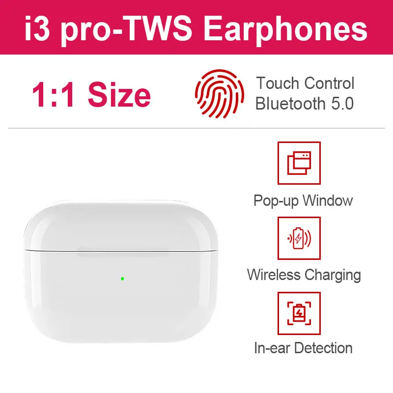 

Bluetooth Headphone Earphone Wireless Charging Headset Pop-up Window Earphone Battery Display Sports Headset Smart Touch Control