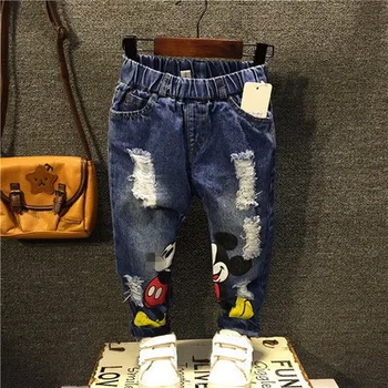 

Boys Jeans Cartoon Casual Denim Pants Spring Autumn soft cartoon cotton denim jeans for boys girls pants 2-7Year