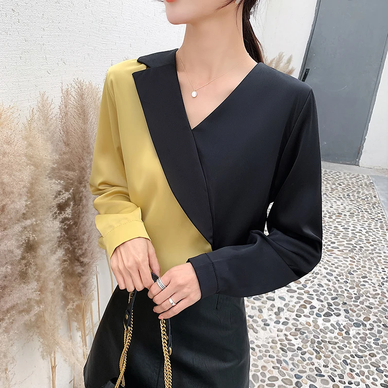 Корейские модные шелковые женские блузки атласные топы и больших размеров