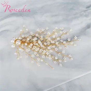 

Hot Fashion Small Flower Bride Hair Combs Headdress Prom Wedding Hair Accessories Jewelry Gold Hair Hair Pins RE3775