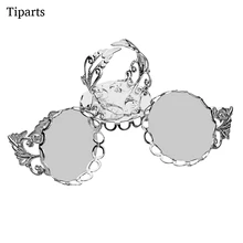 

10pcs Open Rings Settings Lace Flower Cabochons Ring Base Blank Tray Fit 20mm Glass Cabochon Cameo DIY Finger Rings Findings