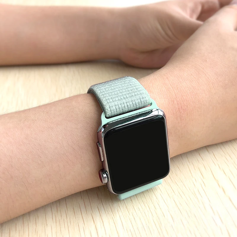 Для наручных часов Apple Watch серии 3/2/1 38 мм 42 мм нейлон мягкий дышащий нейлон для наручных часов iWatch, сменный ремешок Спортивная петля series4 40 мм 44 мм