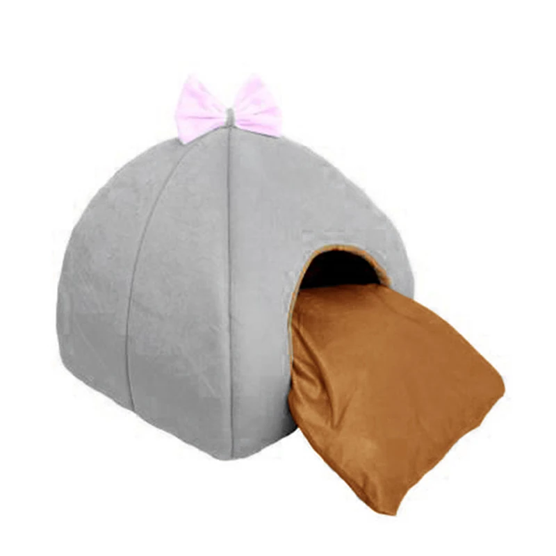 New Arrival Cat House Warm Puppy Bed Yurt Shaped Pet House for Kittens Puppy Short Plush Dog Cage Comfortable Pet Supplies