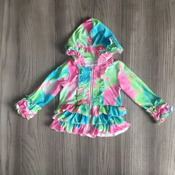 

girls top clothes baby girls tie dye hoodie with ruffle
